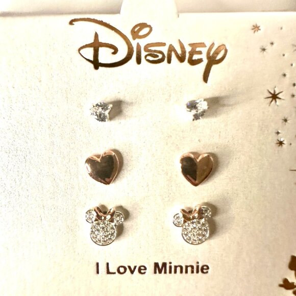 Disney Minnie Mouse Jewelry | I Love Minnie Silver Plated Earrings - Picture 2 of 2
